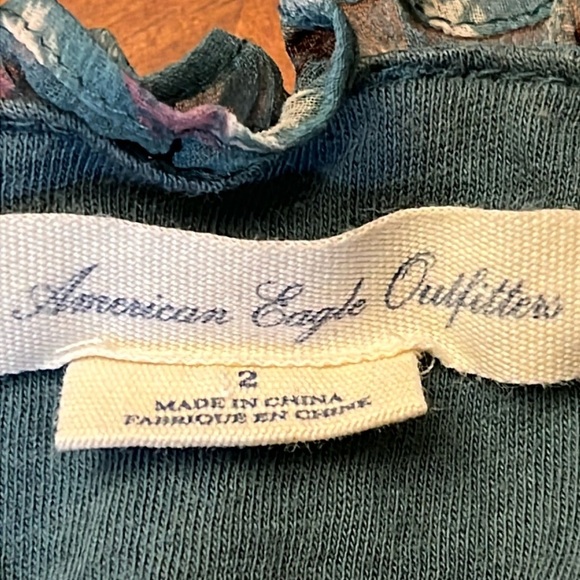 American eagle baby doll mini dress size 2 spaghetti straps teal - Picture 4 of 7